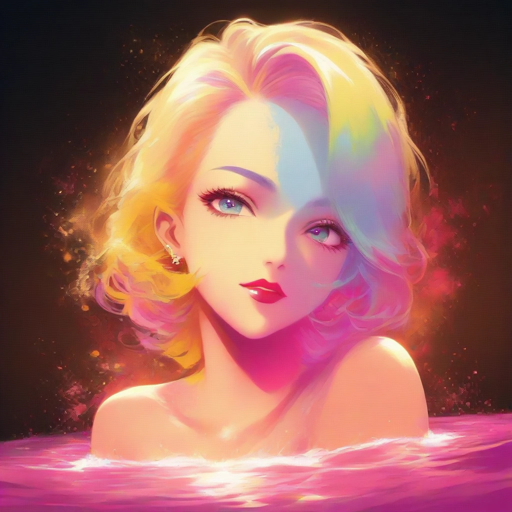 genius wizard paints marilyn monroe colored water by Free AI Image Generator & Maker - No login required✨ | AIGAZOU