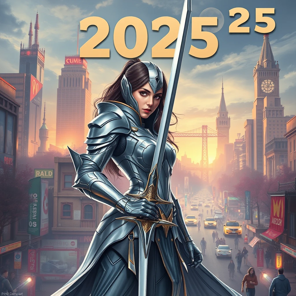 woman futuristic silver armor holding sword by Free AI Image Generator & Maker - No login required✨ | AIGAZOU