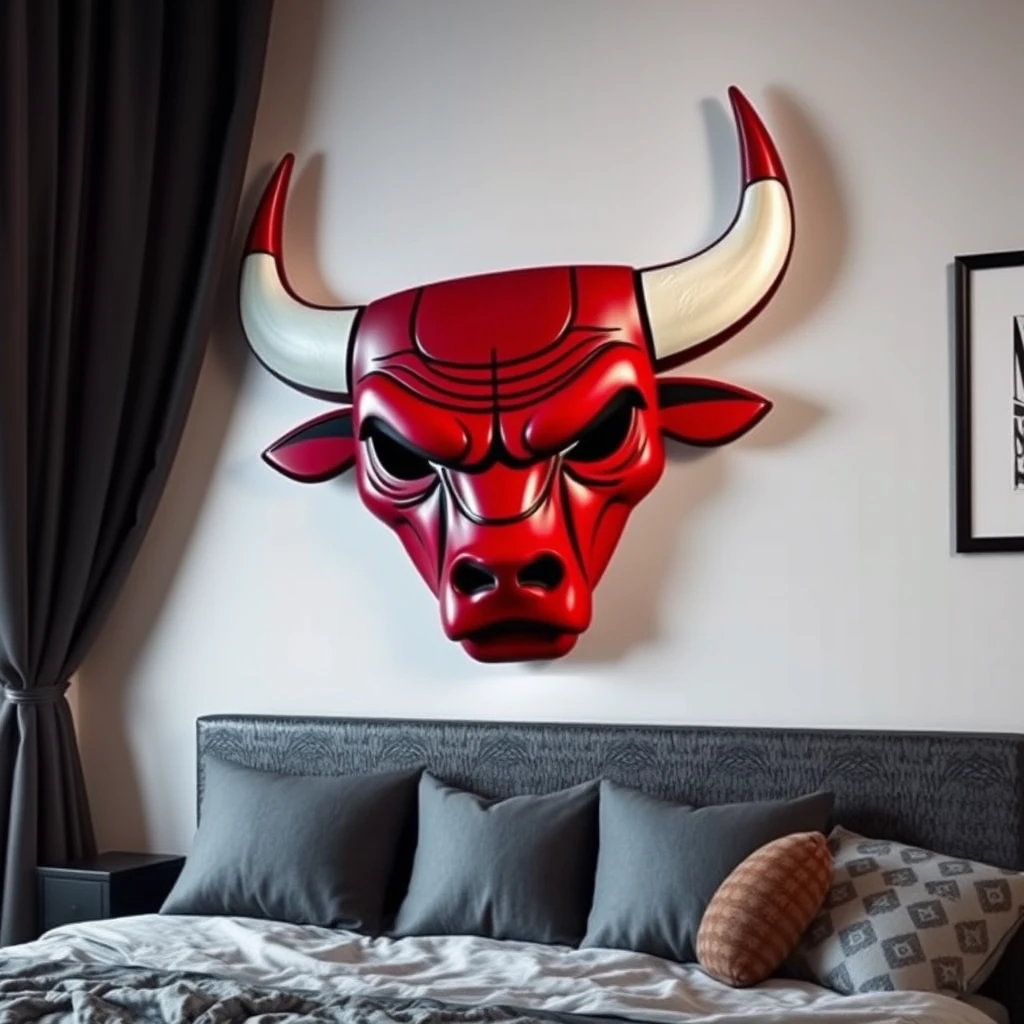 hannya face chicago bulls mask room by Free AI Image Generator & Maker - No login required✨ | AIGAZOU