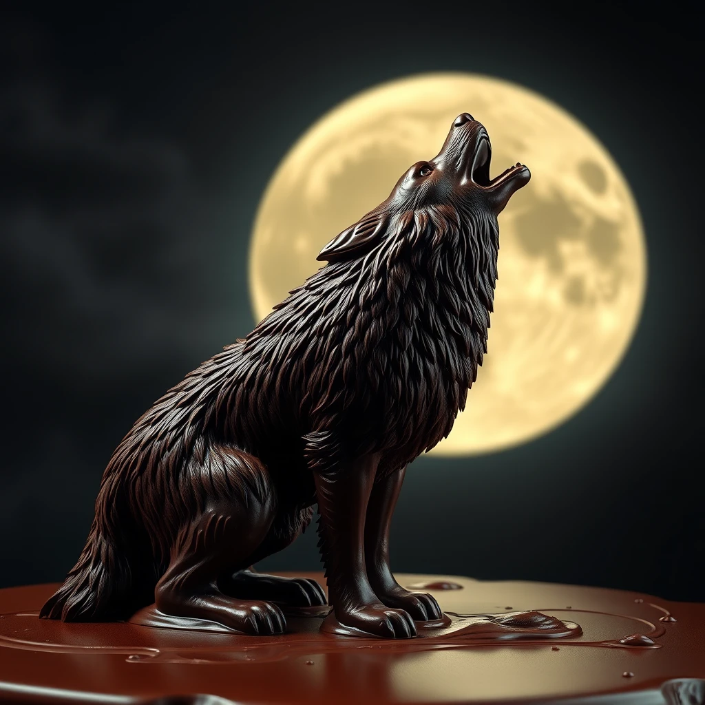 surreal dark chocolate wolf moonlight cinematic by Free AI Image Generator & Maker - No login required✨ | AIGAZOU