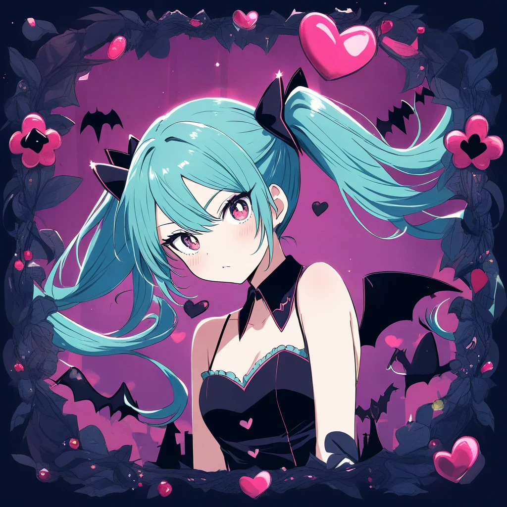 cute beautiful girl hatsune miku little devil kiss by Free AI Image Generator & Maker - No login required✨ | AIGAZOU