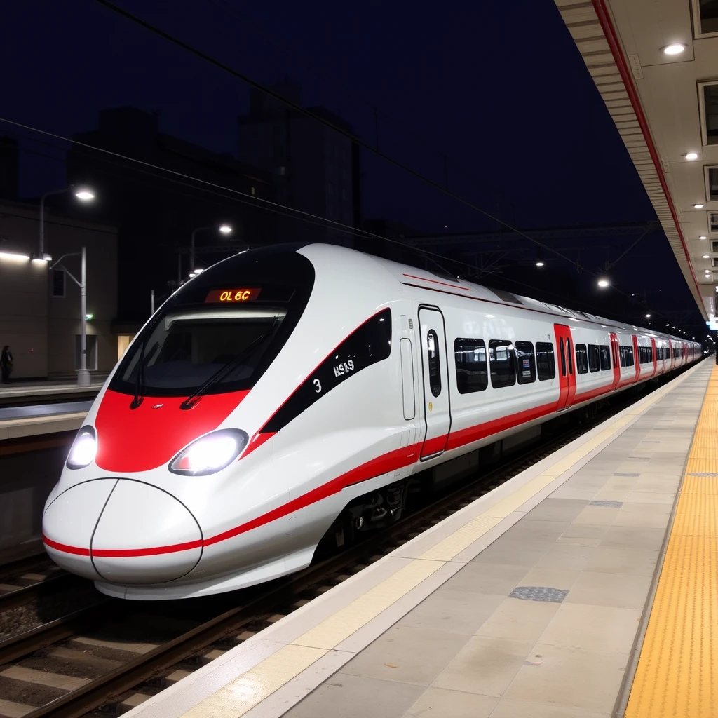 bullet train modern white red by Free AI Image Generator & Maker - No login required✨ | AIGAZOU