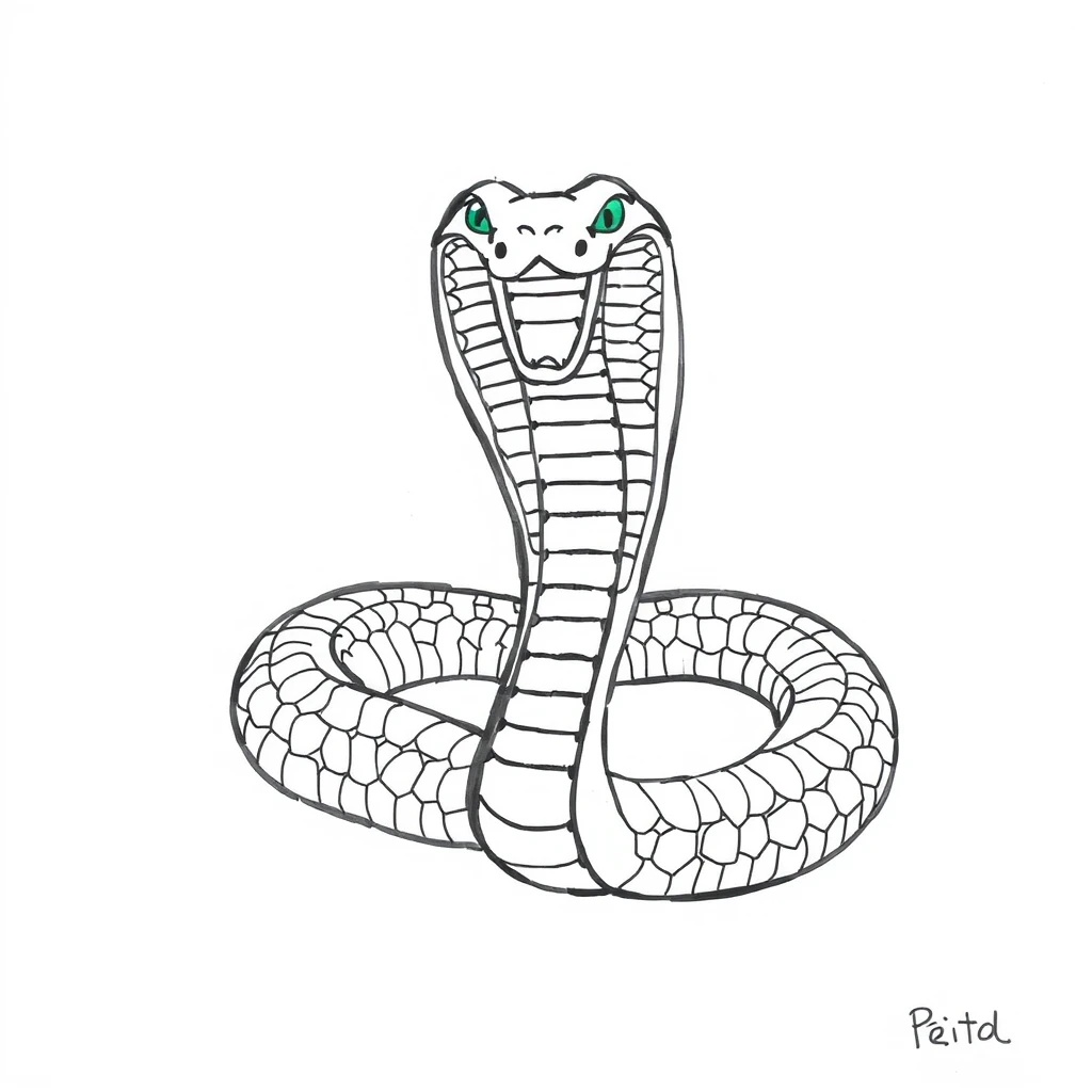 cool cobra drawing picture by Free AI Image Generator & Maker - No login required✨ | AIGAZOU