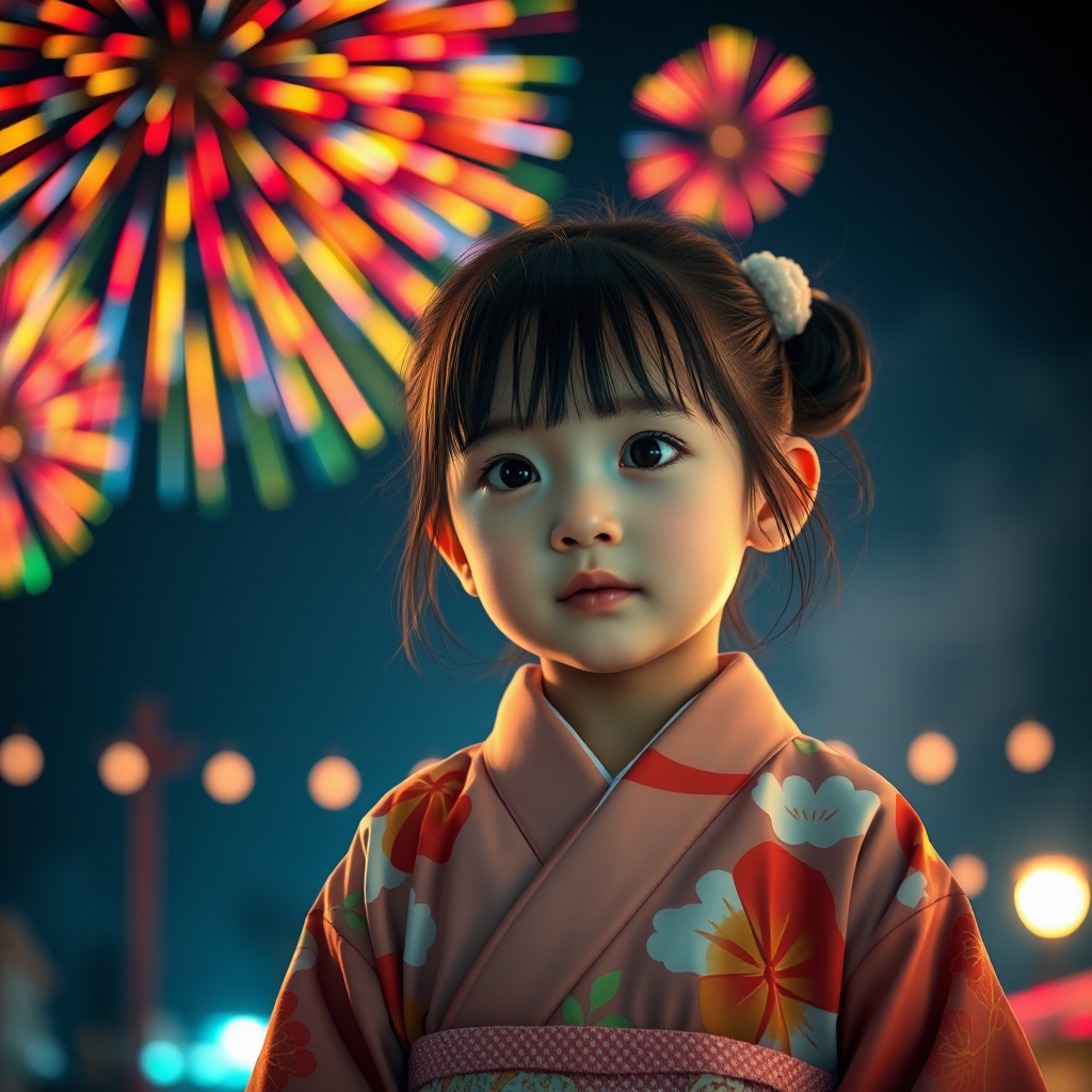 photorealistic japanese girl yukata fireworks by Free AI Image Generator & Maker - No login required✨ | AIGAZOU
