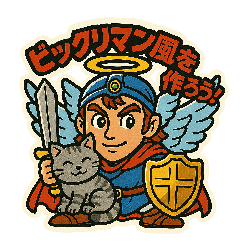 Beispiel für Bikkuriman-Stil Sticker