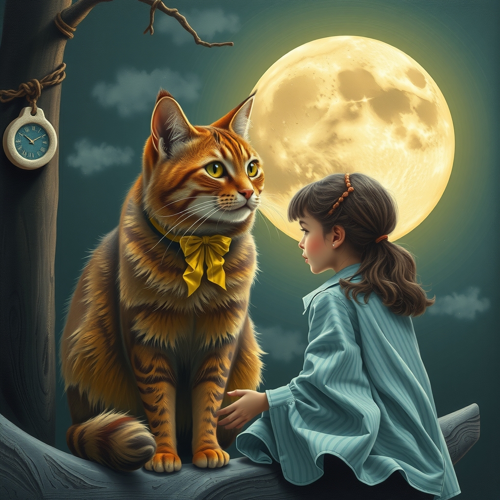 cats moon and girls by मुफ्त एआई छवि जनरेटर - बिना लॉगिन के✨ | AIGAZOU