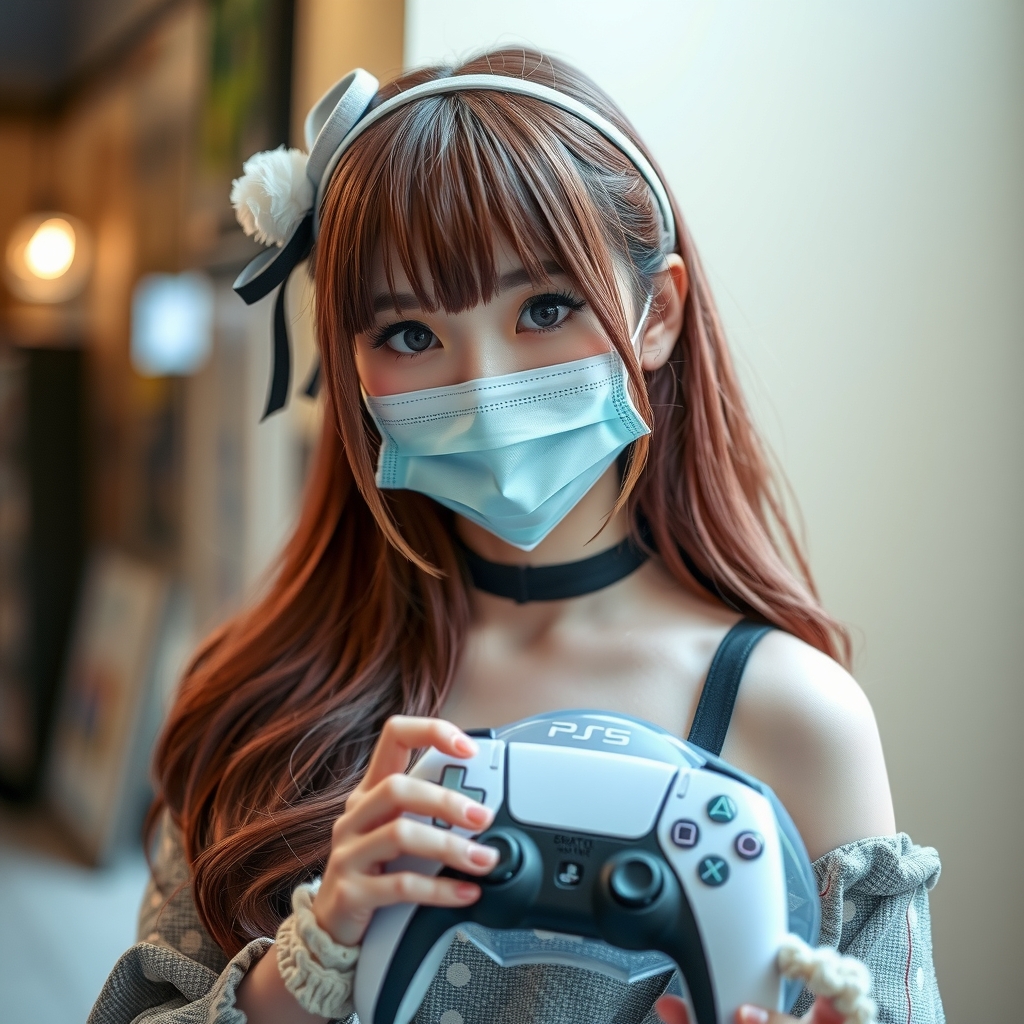 ps5 game controller loli japanese beauty mask by मुफ्त एआई छवि जनरेटर - बिना लॉगिन के✨ | AIGAZOU