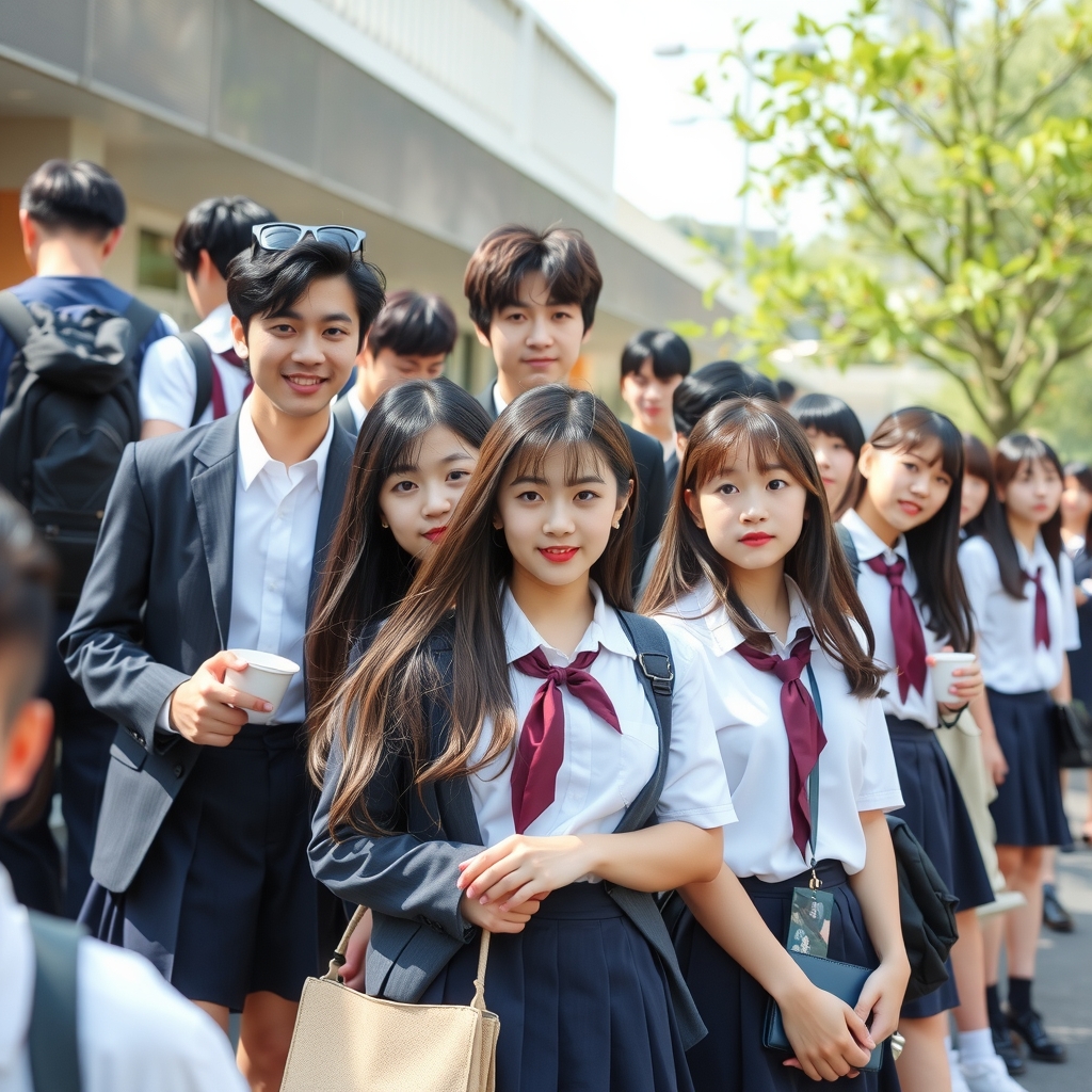 class of korean students in school uniform by मुफ्त एआई छवि जनरेटर - बिना लॉगिन के✨ | AIGAZOU