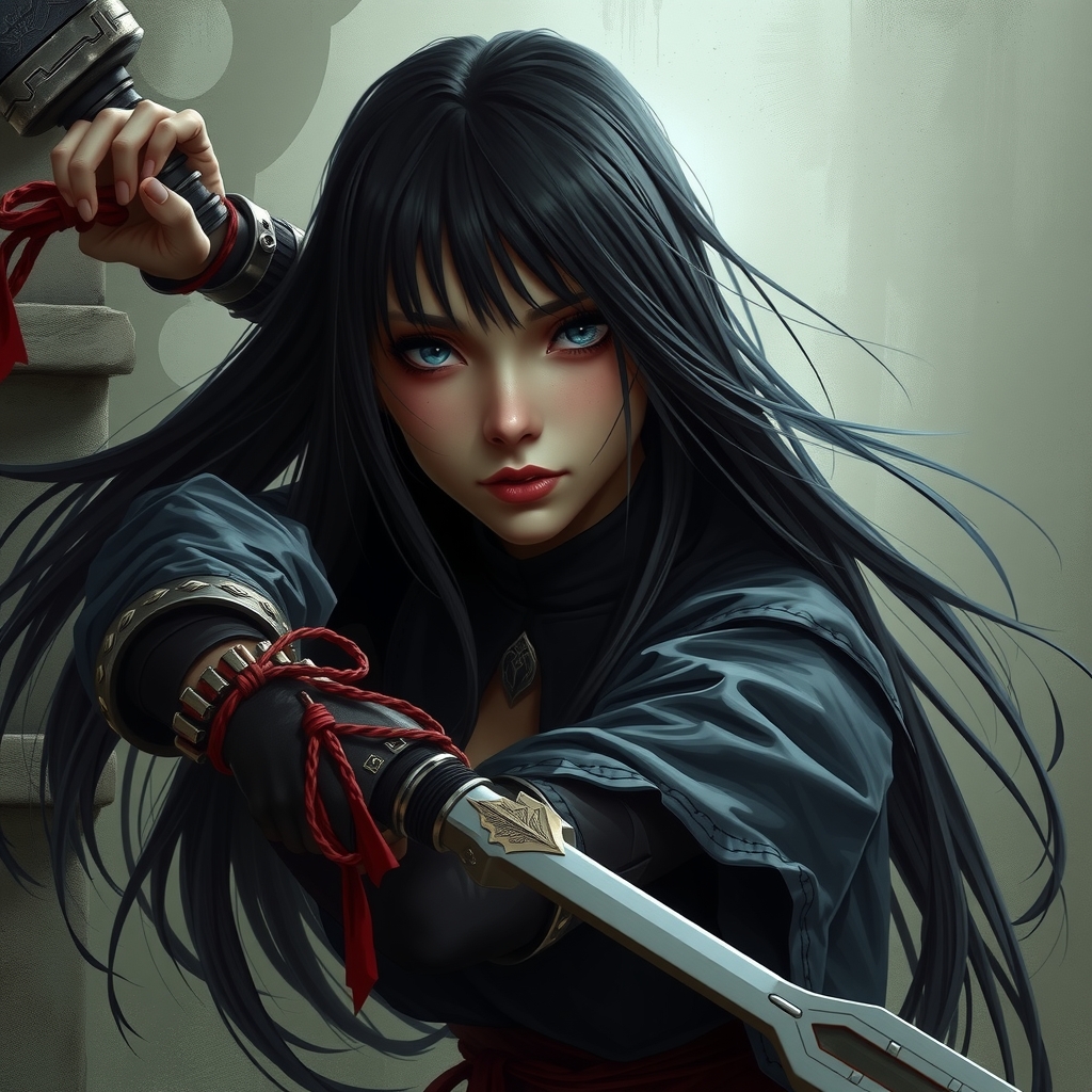 assassin girl with long black hair by मुफ्त एआई छवि जनरेटर - बिना लॉगिन के✨ | AIGAZOU