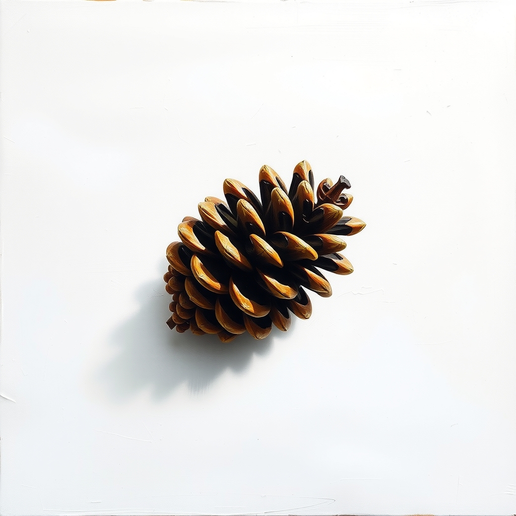 a single pinecone in the center of the canvas white background by मुफ्त एआई छवि जनरेटर - बिना लॉगिन के✨ | AIGAZOU