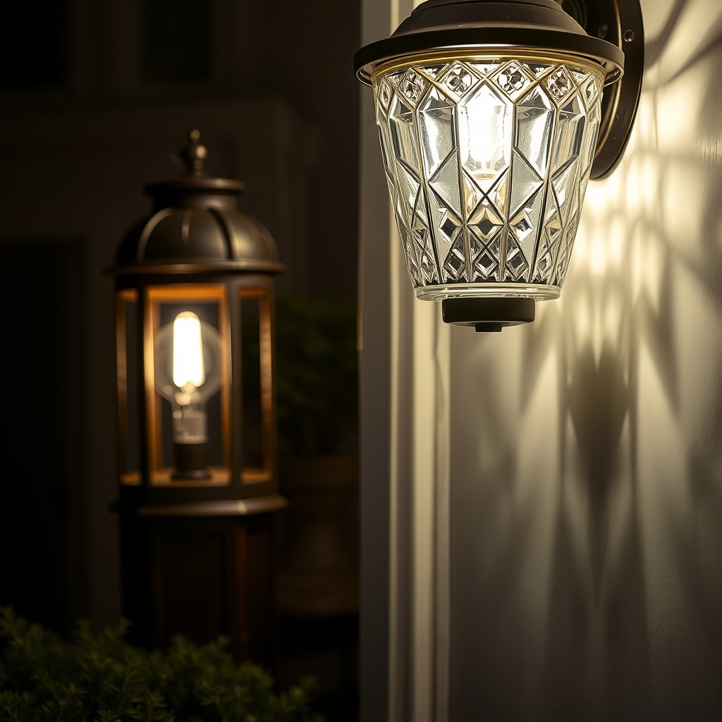 led bulb in cut glass lantern by मुफ्त एआई छवि जनरेटर - बिना लॉगिन के✨ | AIGAZOU