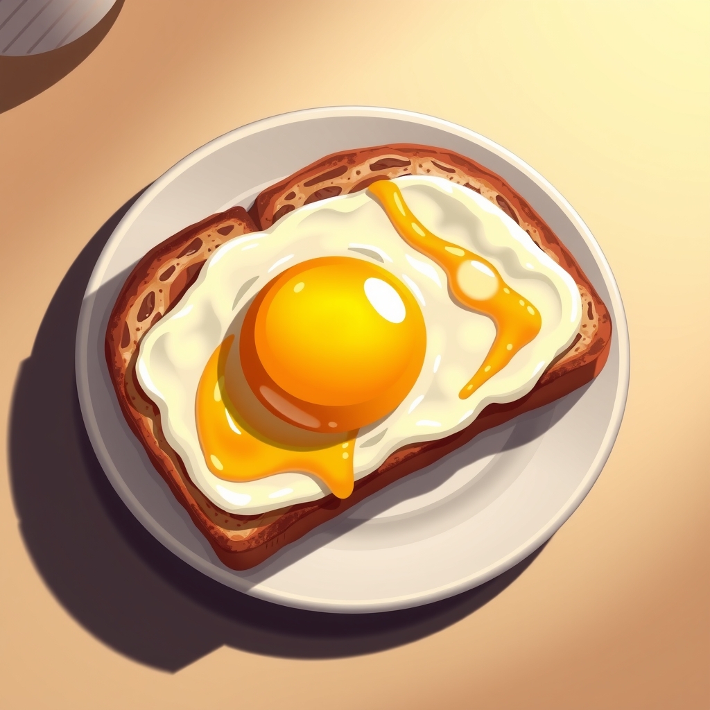 anime style fried egg on toast by Générateur d'images par IA gratuit - Aucune connexion nécessaire✨ | AIGAZOU