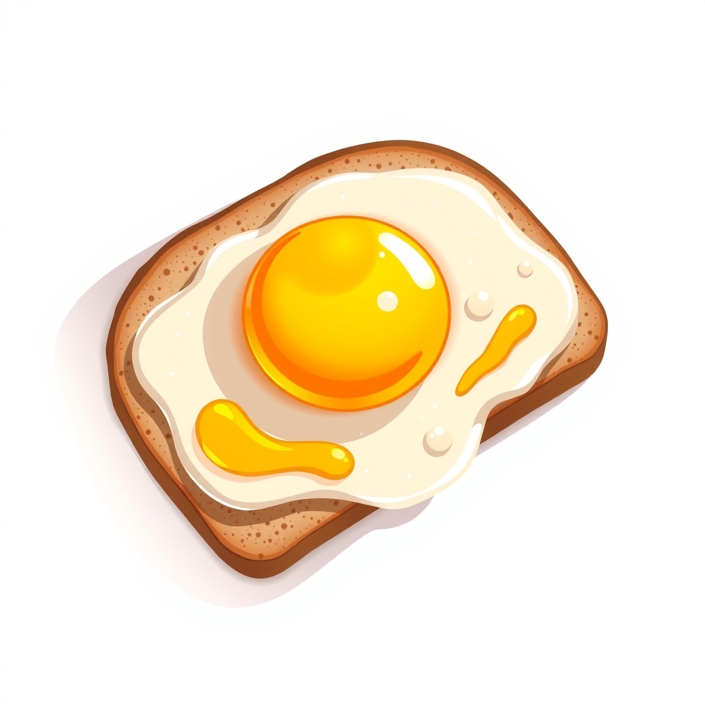 anime style toast with fried egg white background by Générateur d'images par IA gratuit - Aucune connexion nécessaire✨ | AIGAZOU