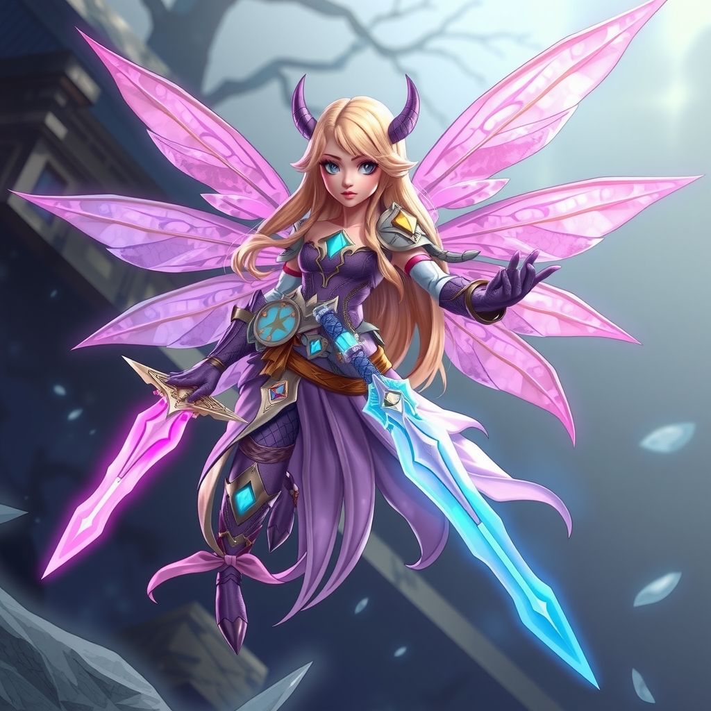 fairy warrior hybrid wings glowing swords wand by मुफ्त एआई छवि जनरेटर - बिना लॉगिन के✨ | AIGAZOU