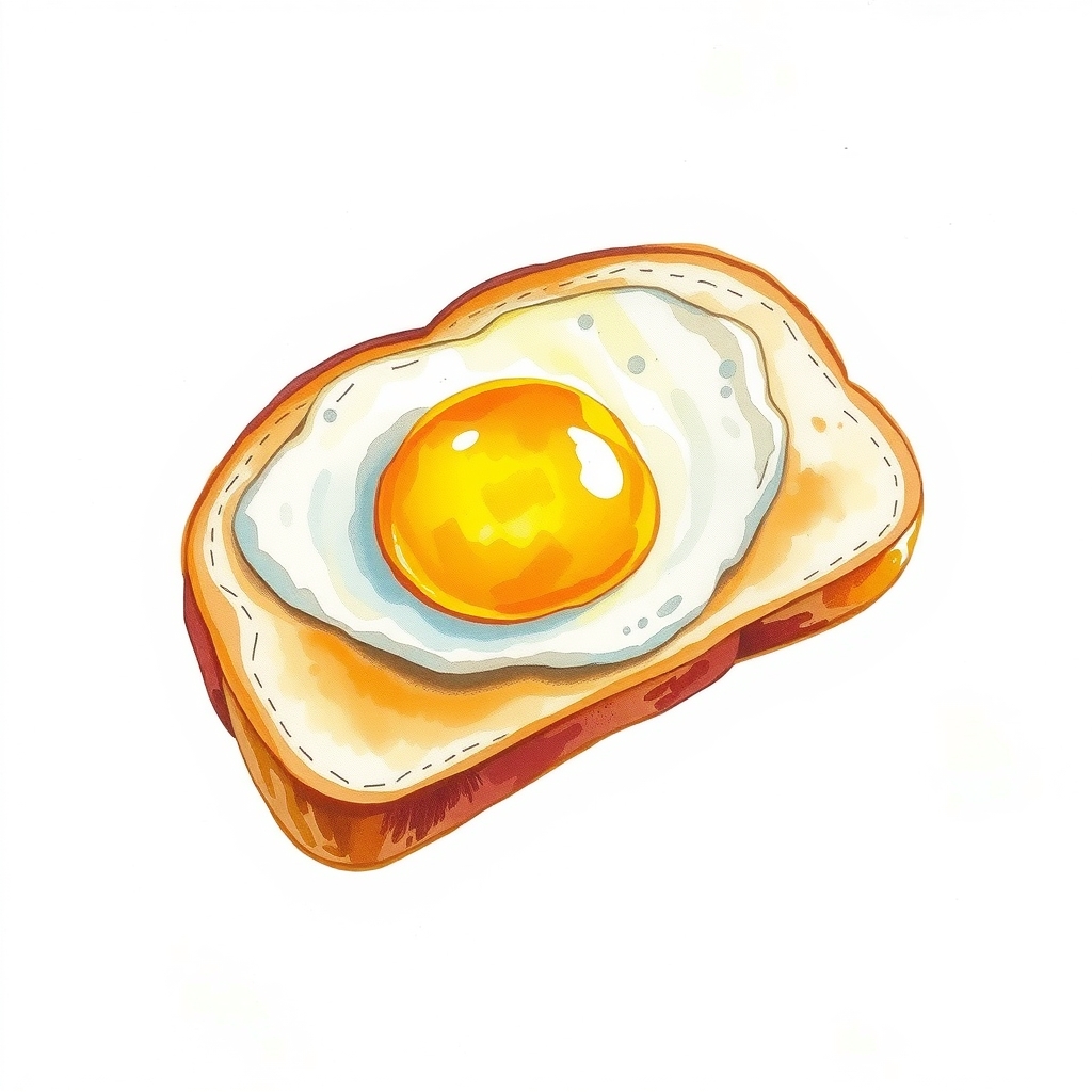 watercolor light touch on toast with egg white background by मुफ्त एआई छवि जनरेटर - बिना लॉगिन के✨ | AIGAZOU