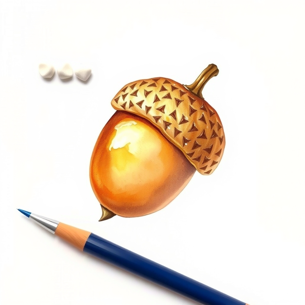 watercolor painting acorn one beech background white by Générateur d'images par IA gratuit - Aucune connexion nécessaire✨ | AIGAZOU