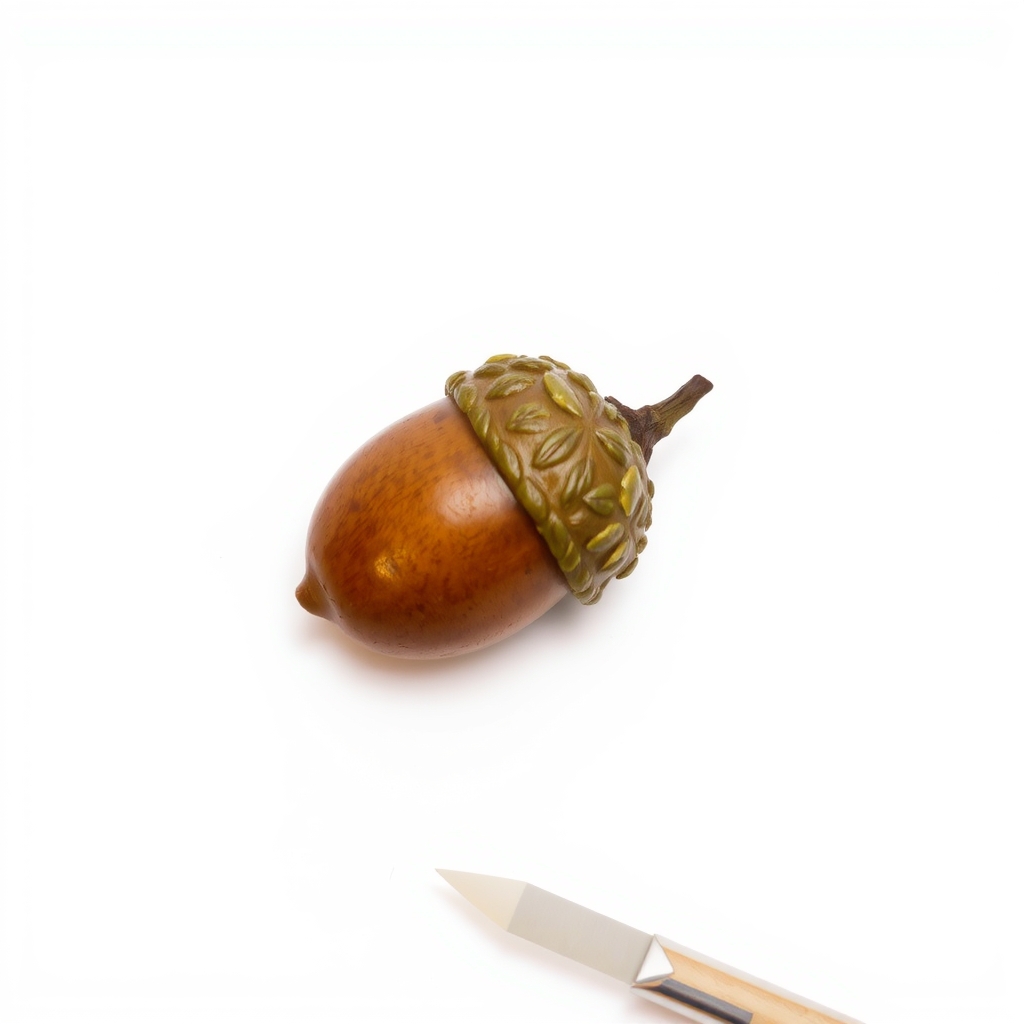 realistic photo single acorn on white background by 免费AI图像生成工具 | AIGAZOU