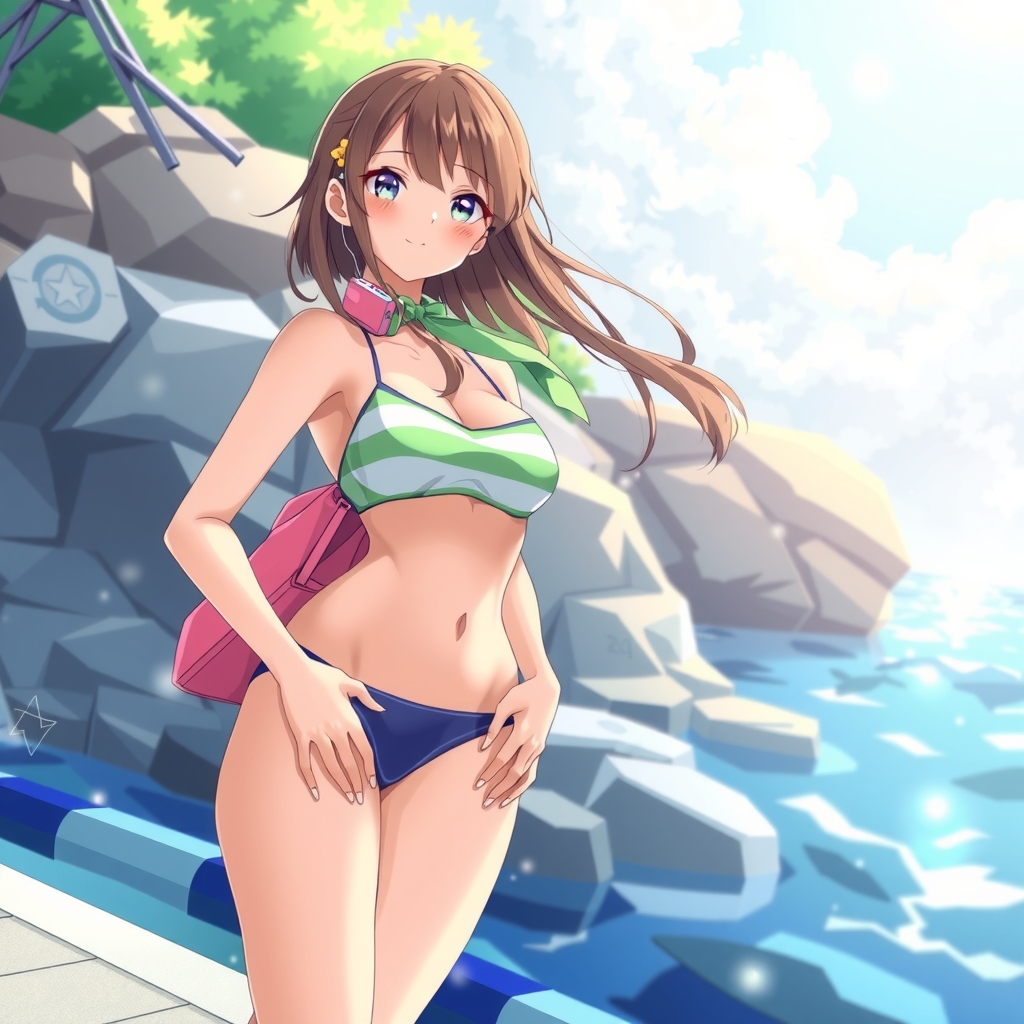 swimsuit anime high school student by Générateur d'images par IA gratuit - Aucune connexion nécessaire✨ | AIGAZOU