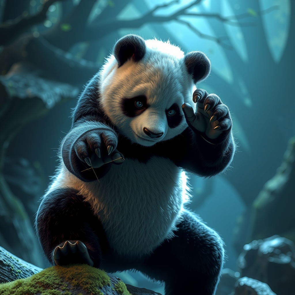 panda fighting pose 1 5 16k ultra realistic 3dcg by मुफ्त एआई छवि जनरेटर - बिना लॉगिन के✨ | AIGAZOU