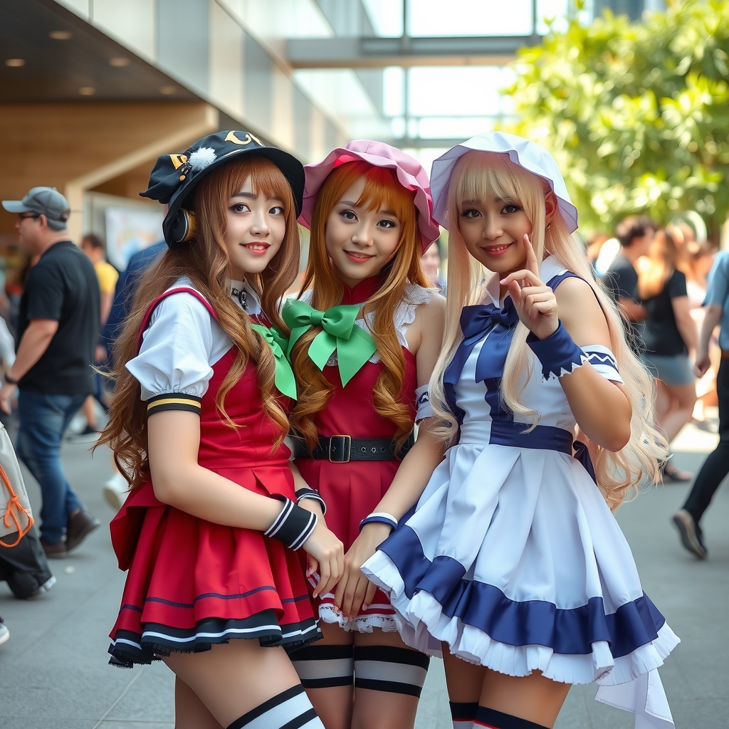 cosplaying beautiful teen girls having fun by मुफ्त एआई छवि जनरेटर - बिना लॉगिन के✨ | AIGAZOU