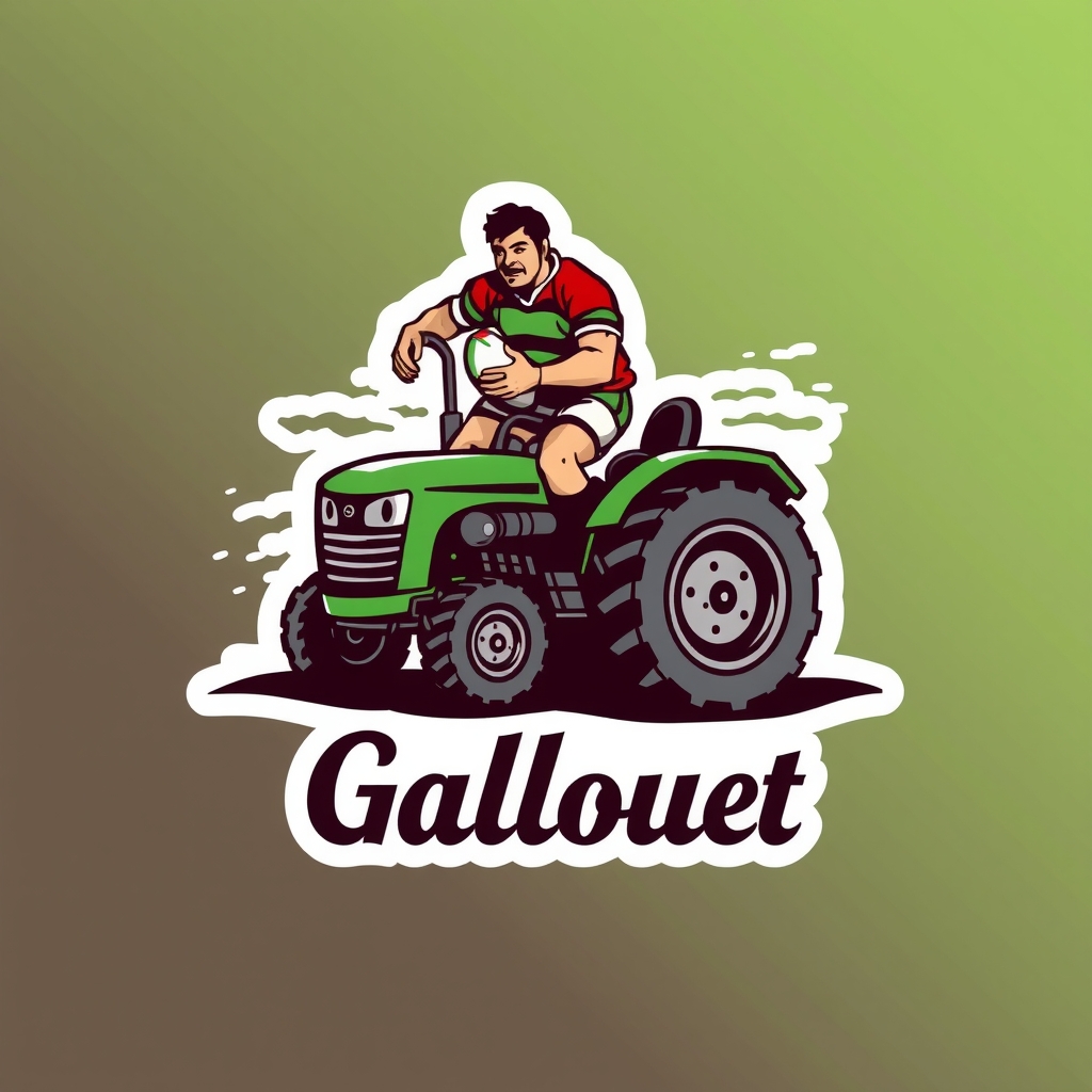 a rugby player on a tractor with gallouet by मुफ्त एआई छवि जनरेटर - बिना लॉगिन के✨ | AIGAZOU