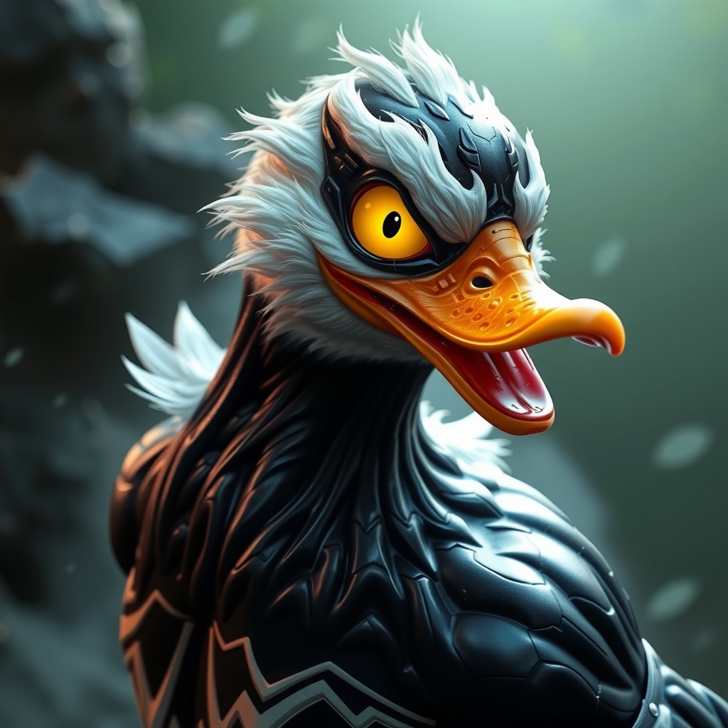 duck transforming into venom by Générateur d'images par IA gratuit - Aucune connexion nécessaire✨ | AIGAZOU