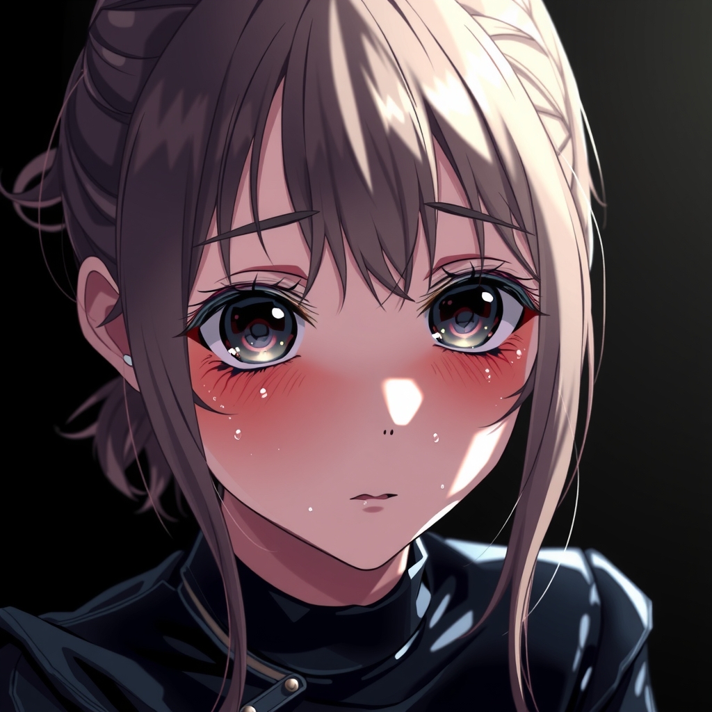 8k 3dcg large tears crying lonely tears tears wearing black shiny tight clothes anime style tears tears tears 18 years by मुफ्त एआई छवि जनरेटर - बिना लॉगिन के✨ | AIGAZOU