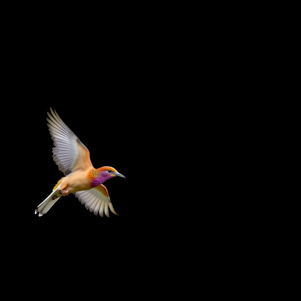 black background with two purple breasted rollers flying by मुफ्त एआई छवि जनरेटर - बिना लॉगिन के✨ | AIGAZOU