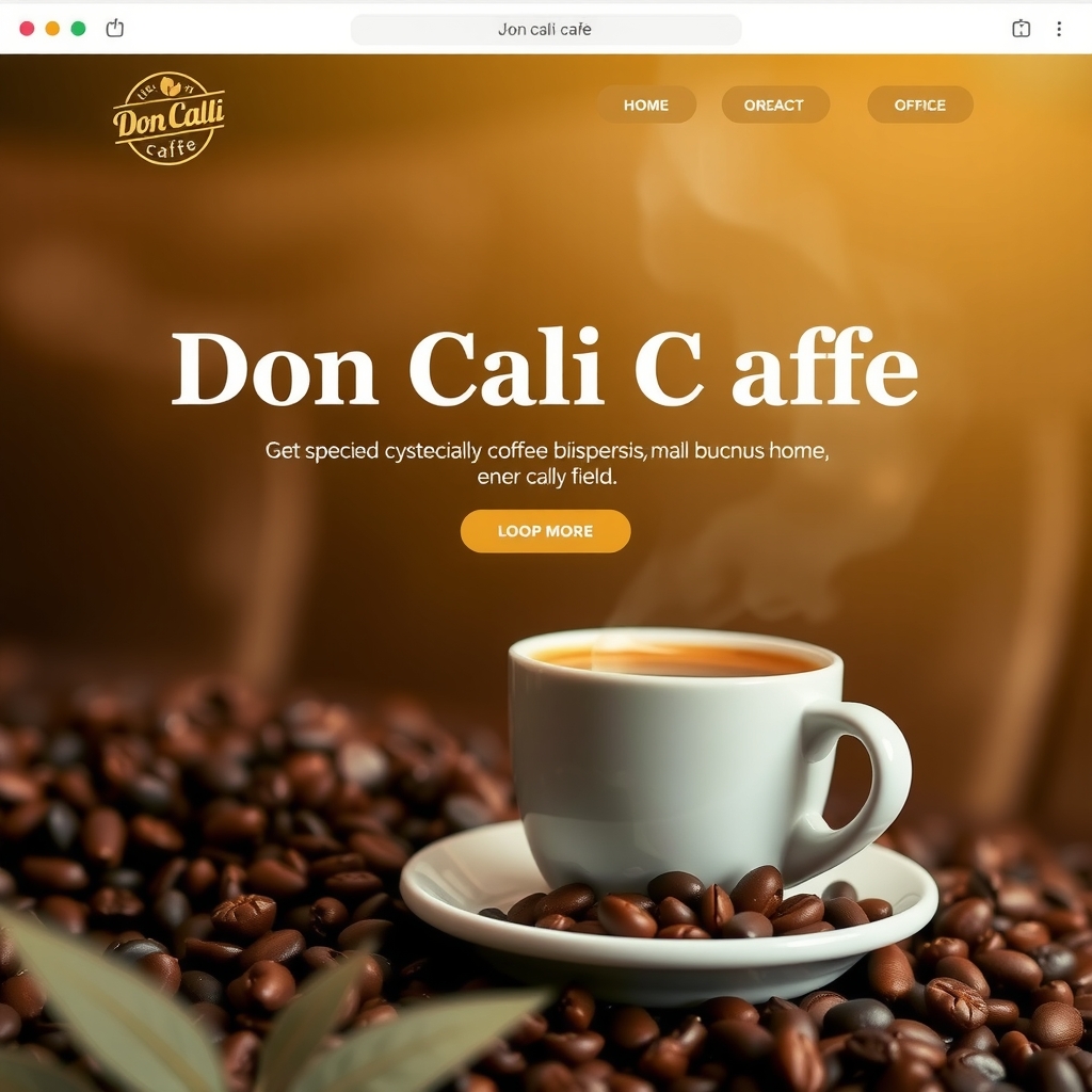 home page for don cali cafe showcasing specialty coffee by मुफ्त एआई छवि जनरेटर - बिना लॉगिन के✨ | AIGAZOU