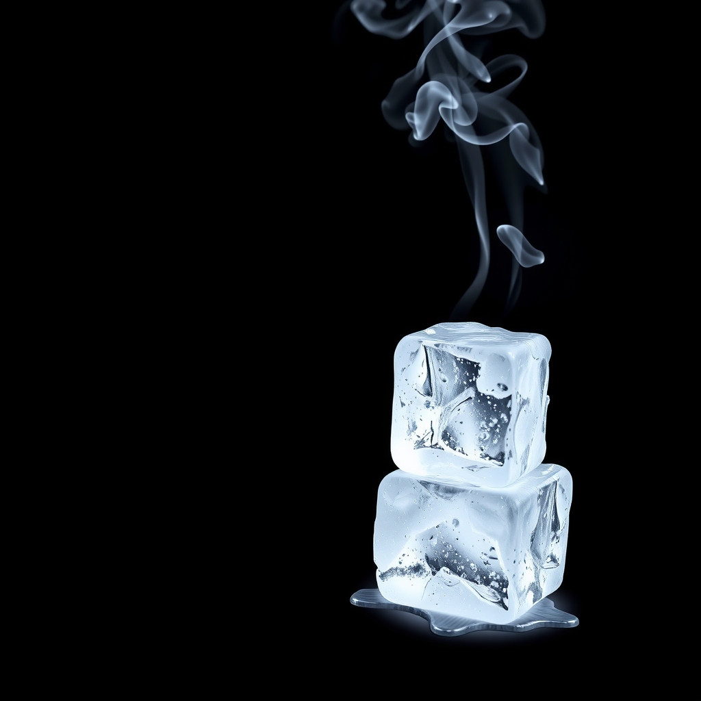 black background with stacked ice cubes in bottom left corner by Générateur d'images par IA gratuit - Aucune connexion nécessaire✨ | AIGAZOU