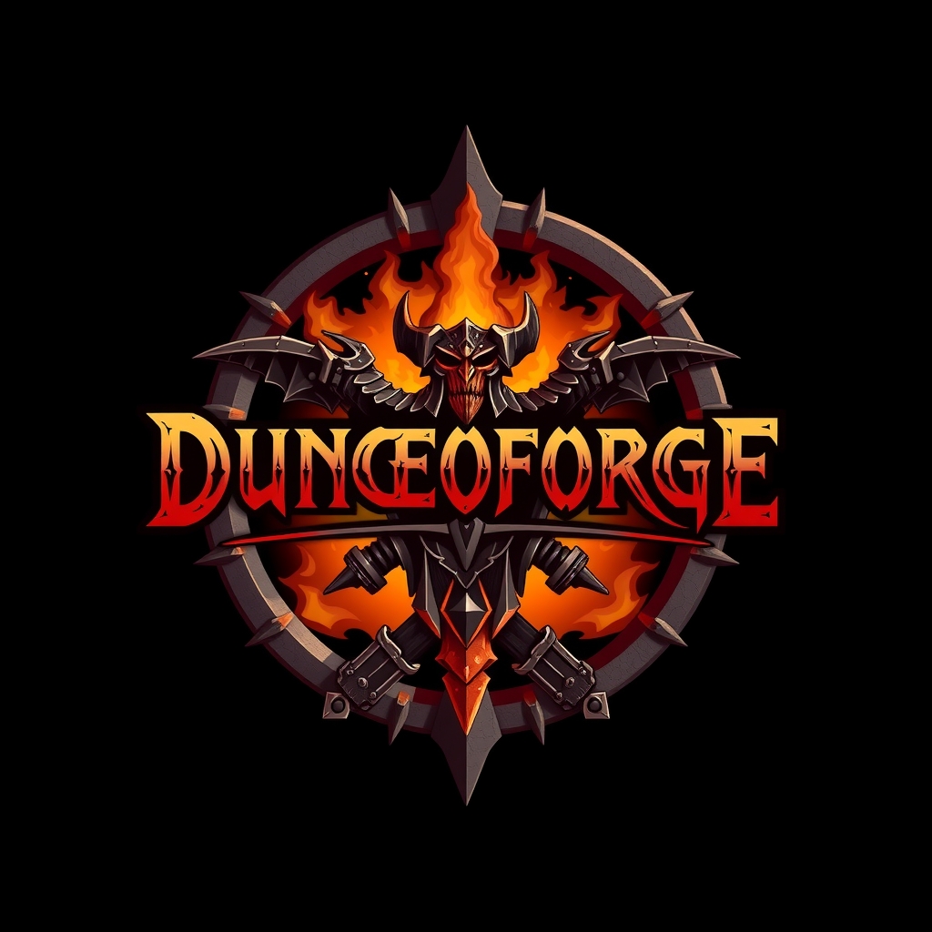 logo for dungeonforge in diablo style by मुफ्त एआई छवि जनरेटर - बिना लॉगिन के✨ | AIGAZOU