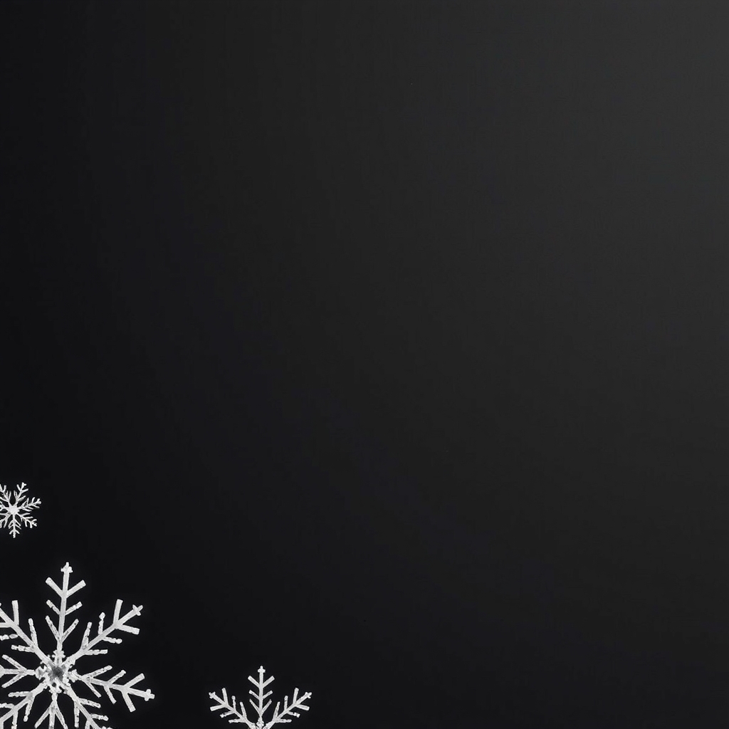 black background with white snowflakes in bottom left corner by 免费AI图像生成工具 | AIGAZOU