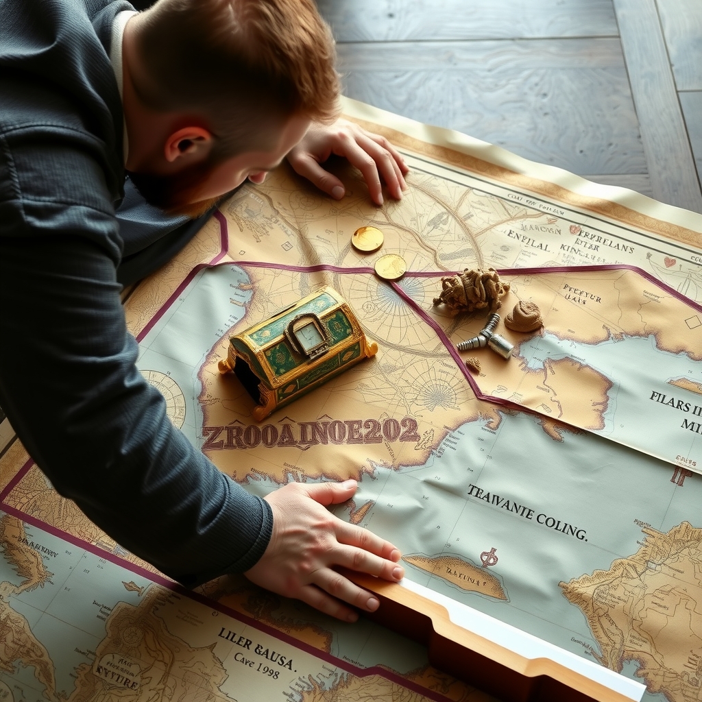 investors searching for treasure areas on map spread on desk by मुफ्त एआई छवि जनरेटर - बिना लॉगिन के✨ | AIGAZOU