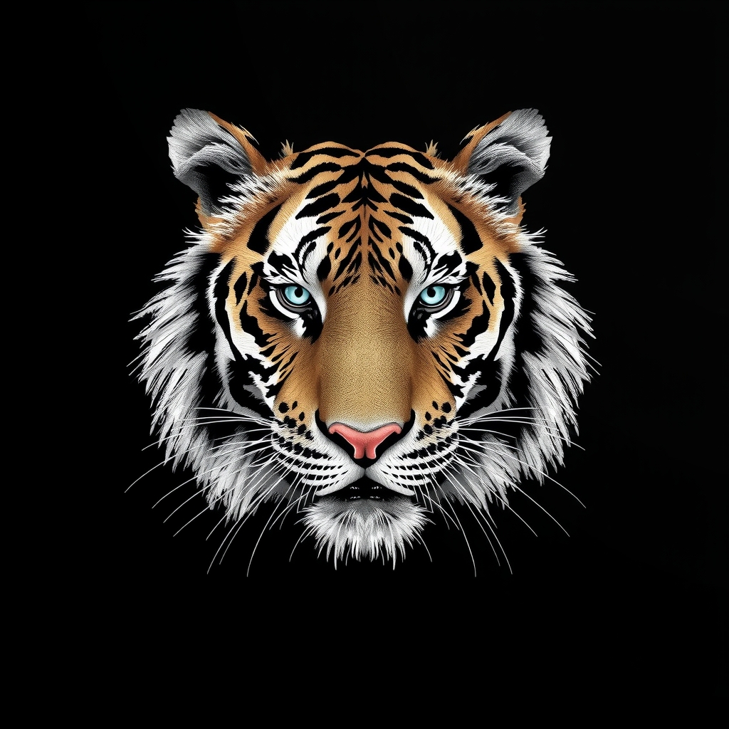 black background sketch tiger by Générateur d'images par IA gratuit - Aucune connexion nécessaire✨ | AIGAZOU