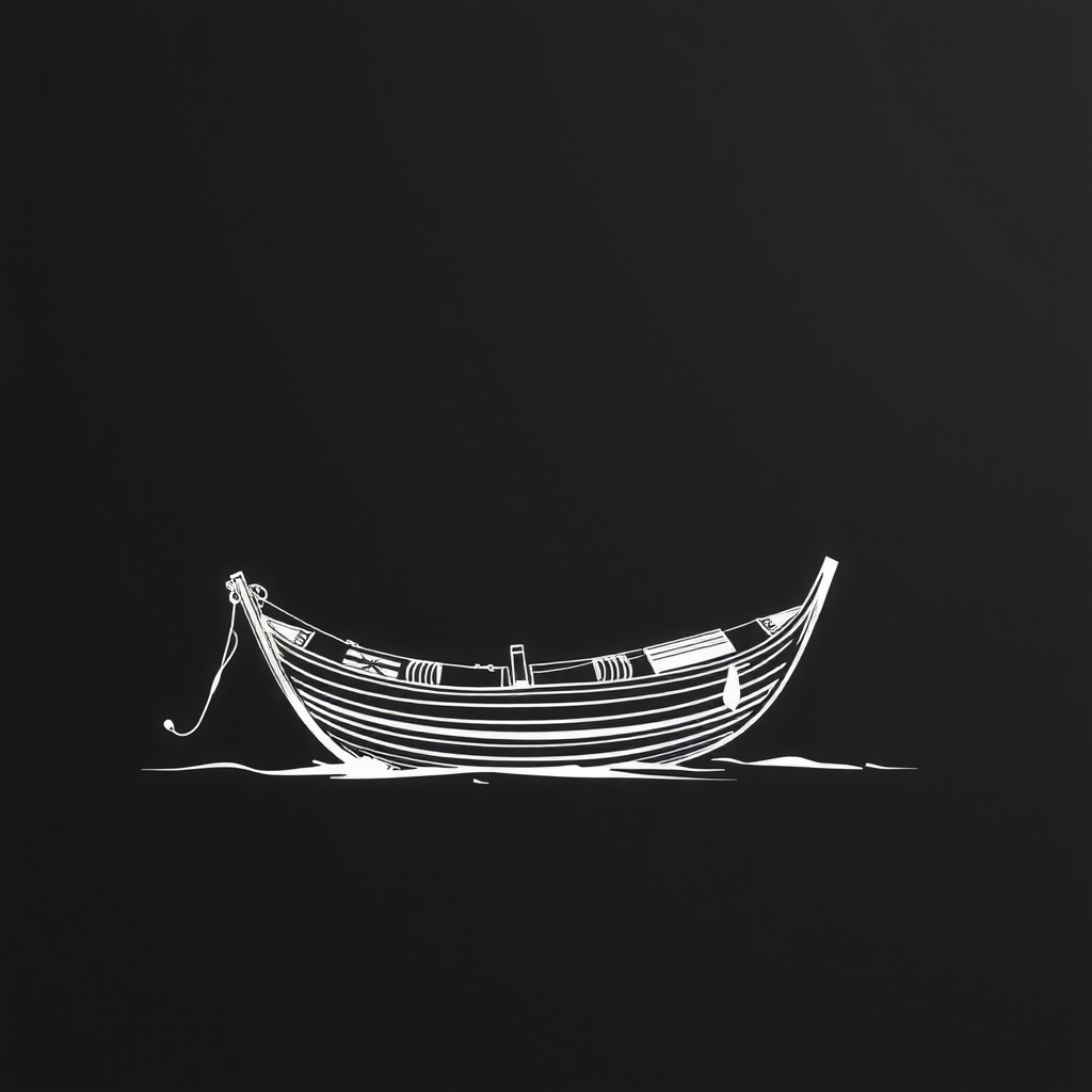 black background and sketch a boat by मुफ्त एआई छवि जनरेटर - बिना लॉगिन के✨ | AIGAZOU