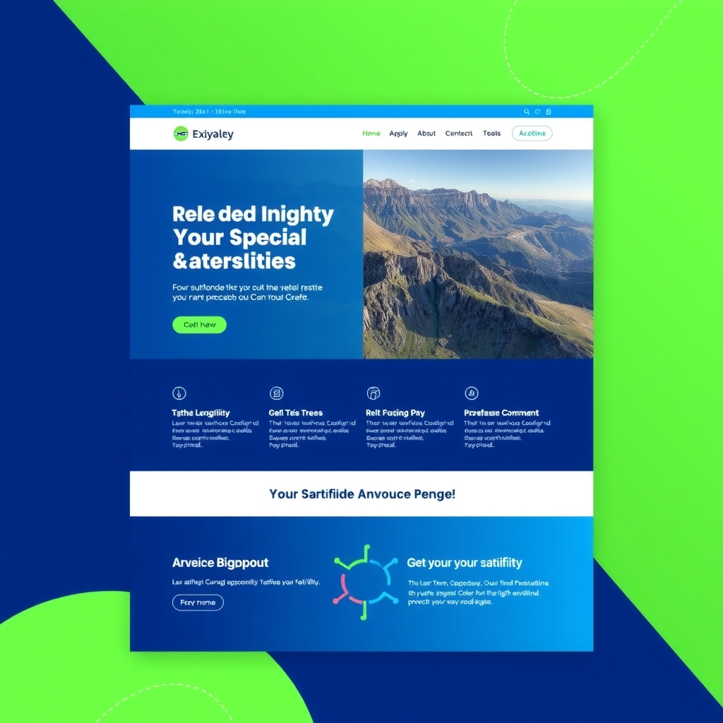 modern website template with blue green chart by मुफ्त एआई छवि जनरेटर - बिना लॉगिन के✨ | AIGAZOU