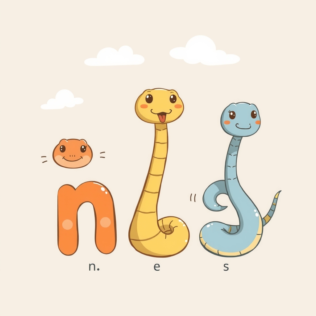 illustration of snakes forming letters n e s by Générateur d'images par IA gratuit - Aucune connexion nécessaire✨ | AIGAZOU