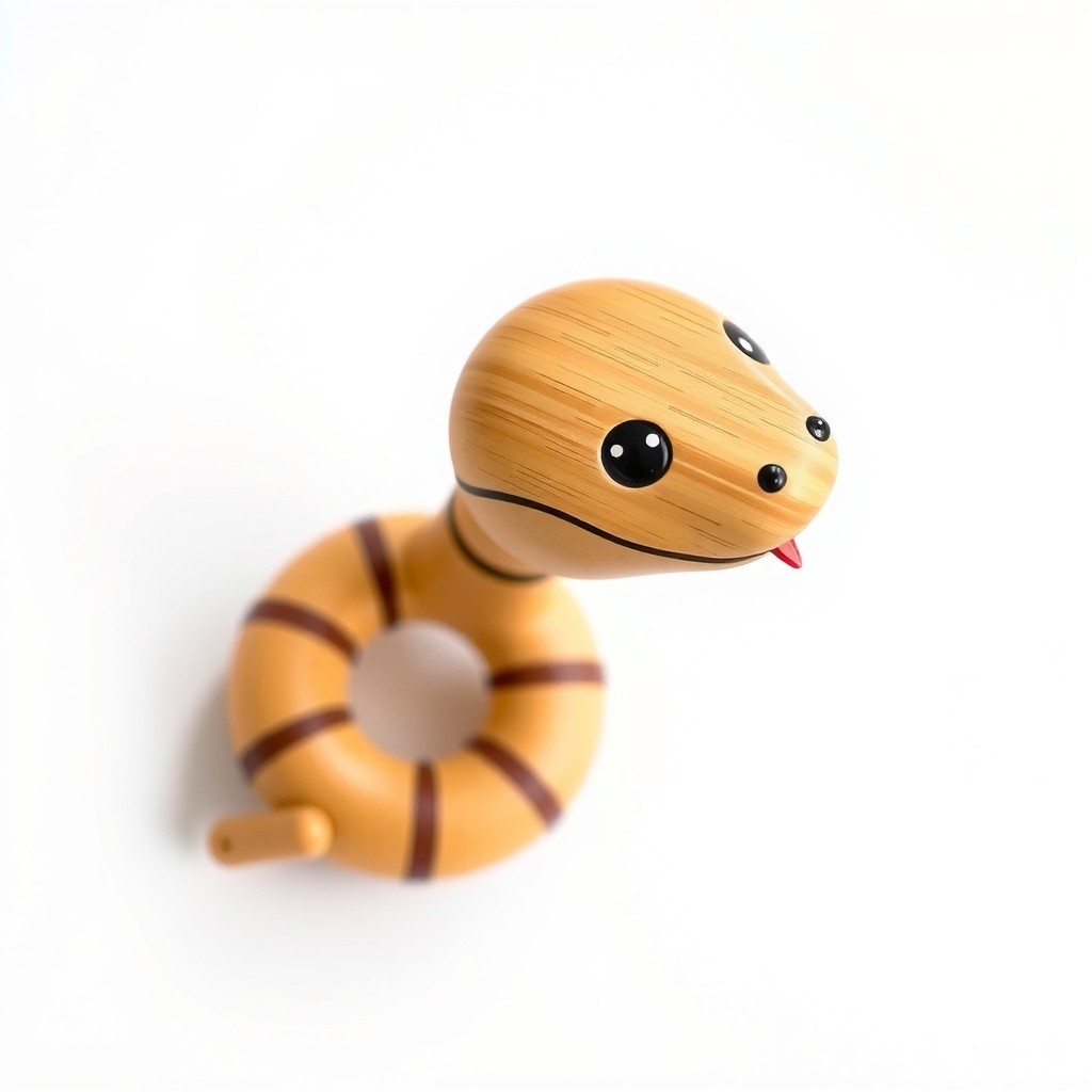 a cute bamboo snake toy on a white background by मुफ्त एआई छवि जनरेटर - बिना लॉगिन के✨ | AIGAZOU