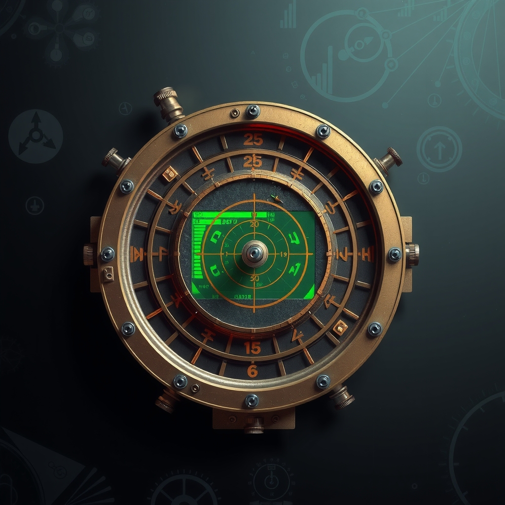 a steampunk style radar screen by Générateur d'images par IA gratuit - Aucune connexion nécessaire✨ | AIGAZOU