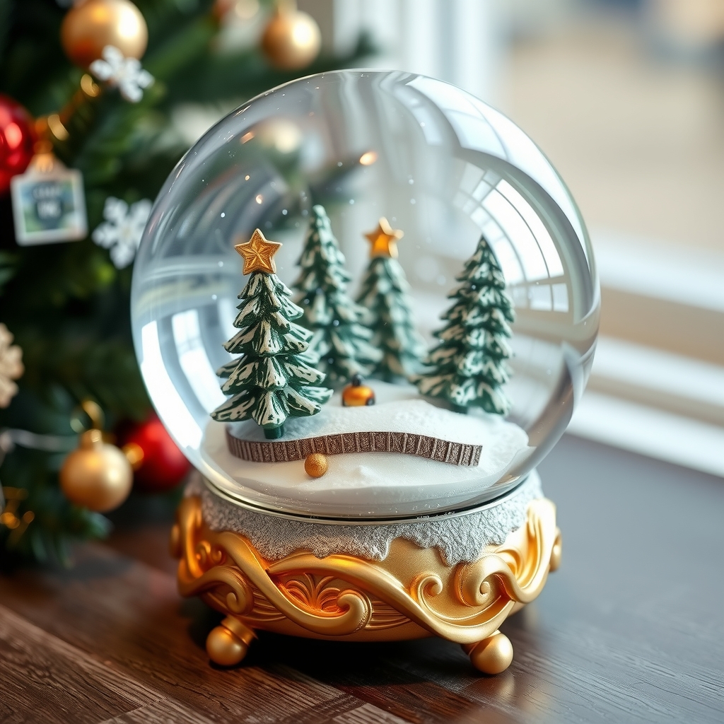 a christmas snow globe with golden foot by मुफ्त एआई छवि जनरेटर - बिना लॉगिन के✨ | AIGAZOU