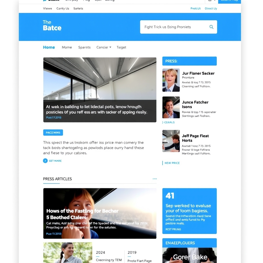 modern website template with news articles on the front page and colored in blue and gray by मुफ्त एआई छवि जनरेटर - बिना लॉगिन के✨ | AIGAZOU