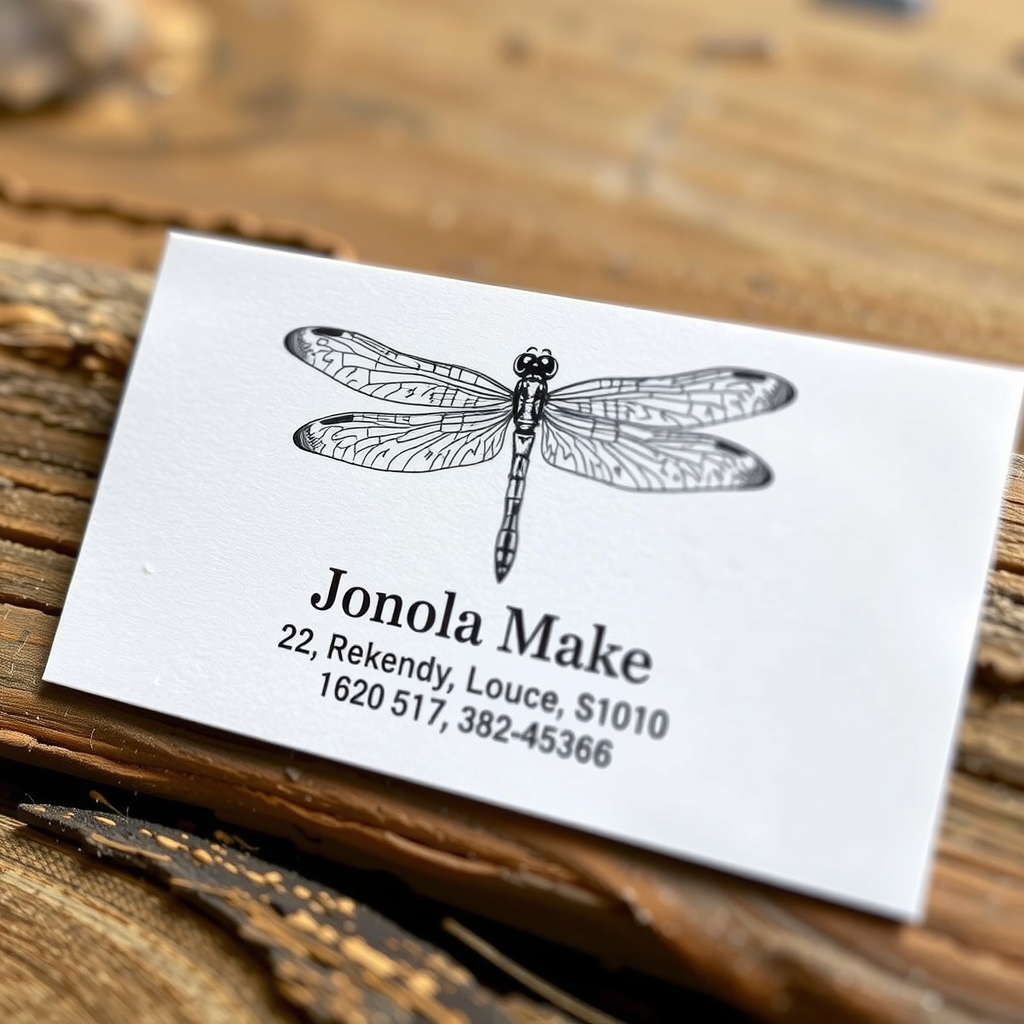 business card with name address dragonfly background by मुफ्त एआई छवि जनरेटर - बिना लॉगिन के✨ | AIGAZOU