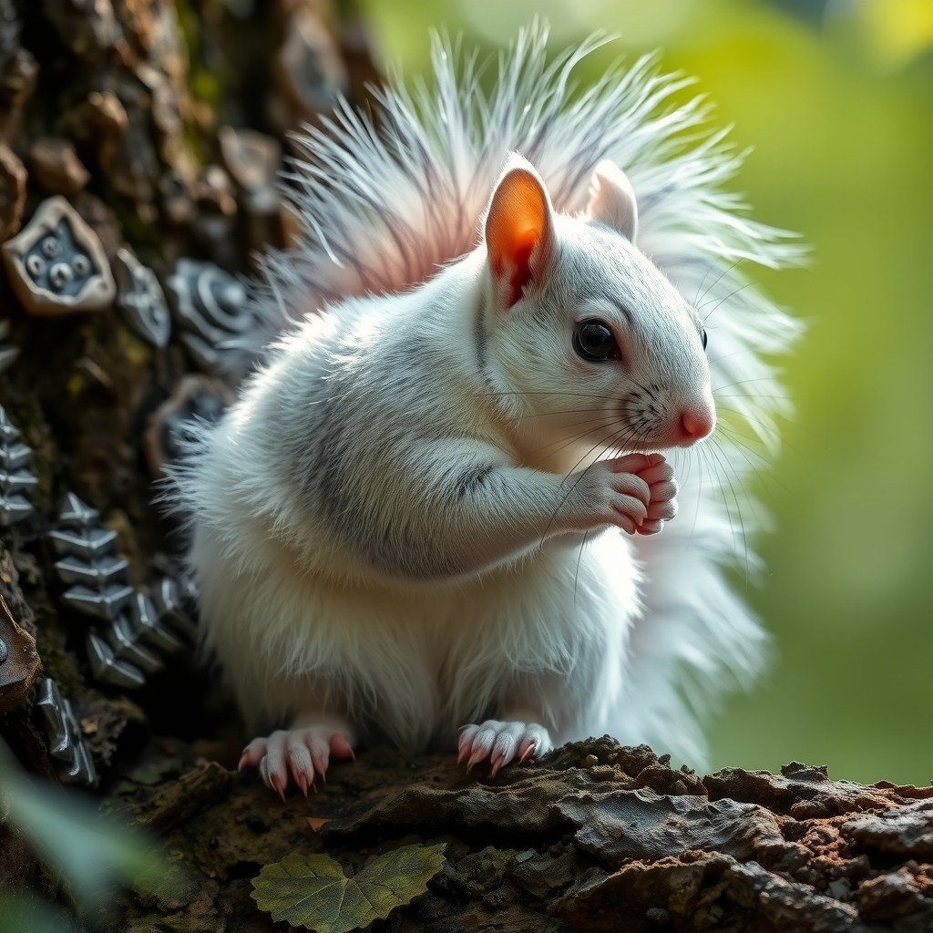 a white silver shining squirrel by मुफ्त एआई छवि जनरेटर - बिना लॉगिन के✨ | AIGAZOU