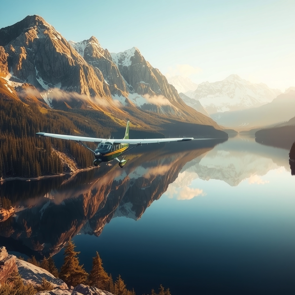 water plane in canadian landscape by मुफ्त एआई छवि जनरेटर - बिना लॉगिन के✨ | AIGAZOU