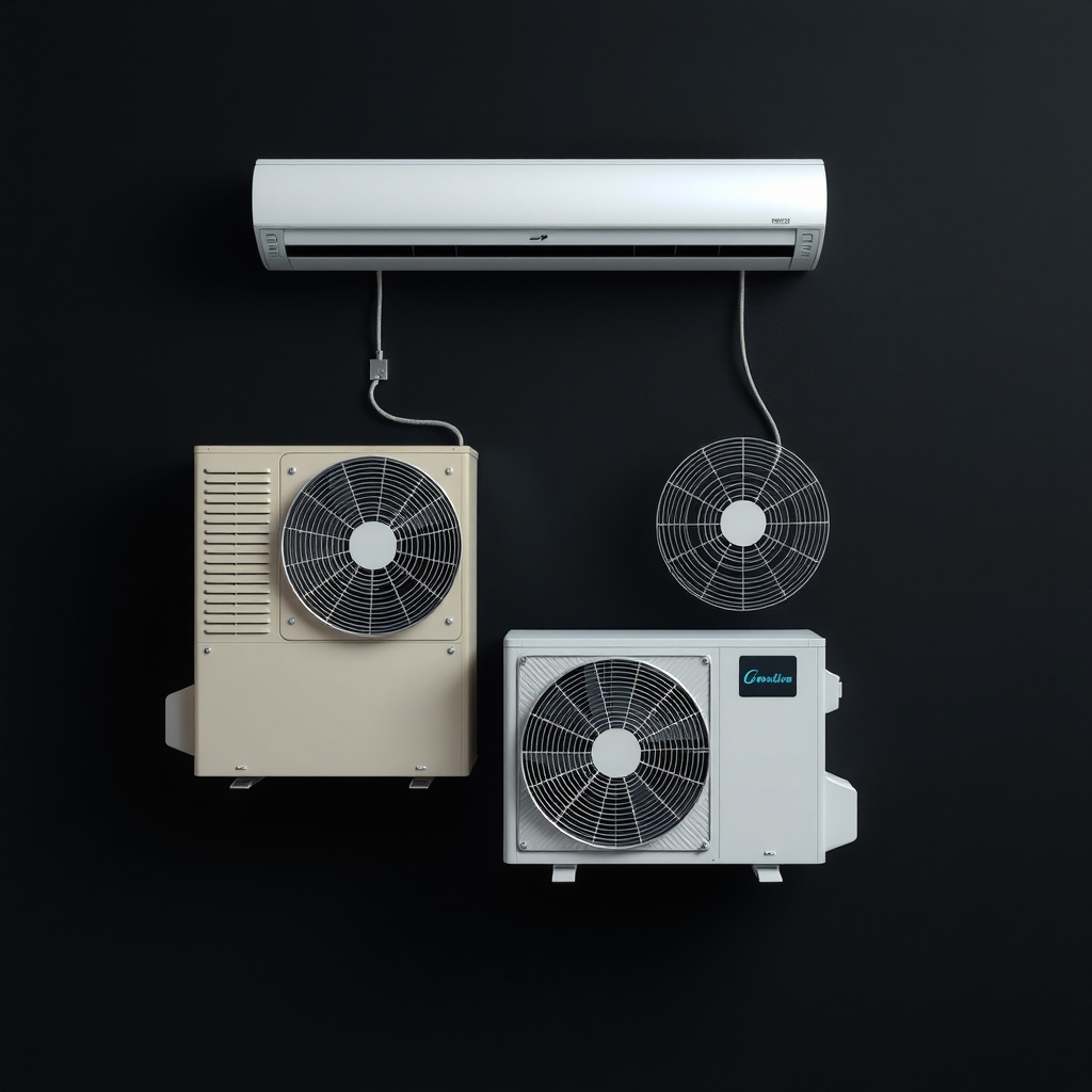 black background and two ac units on wall by मुफ्त एआई छवि जनरेटर - बिना लॉगिन के✨ | AIGAZOU