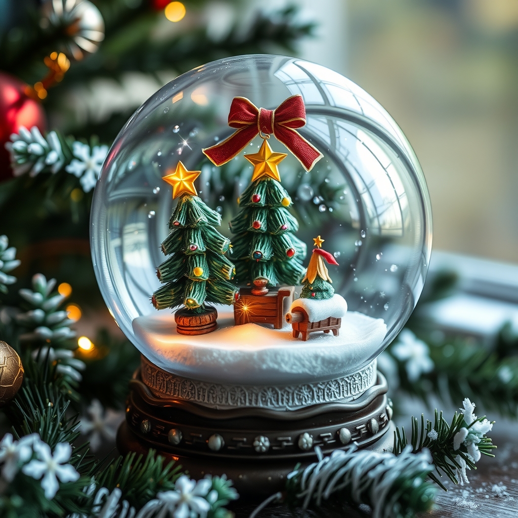 a christmas snow globe by मुफ्त एआई छवि जनरेटर - बिना लॉगिन के✨ | AIGAZOU