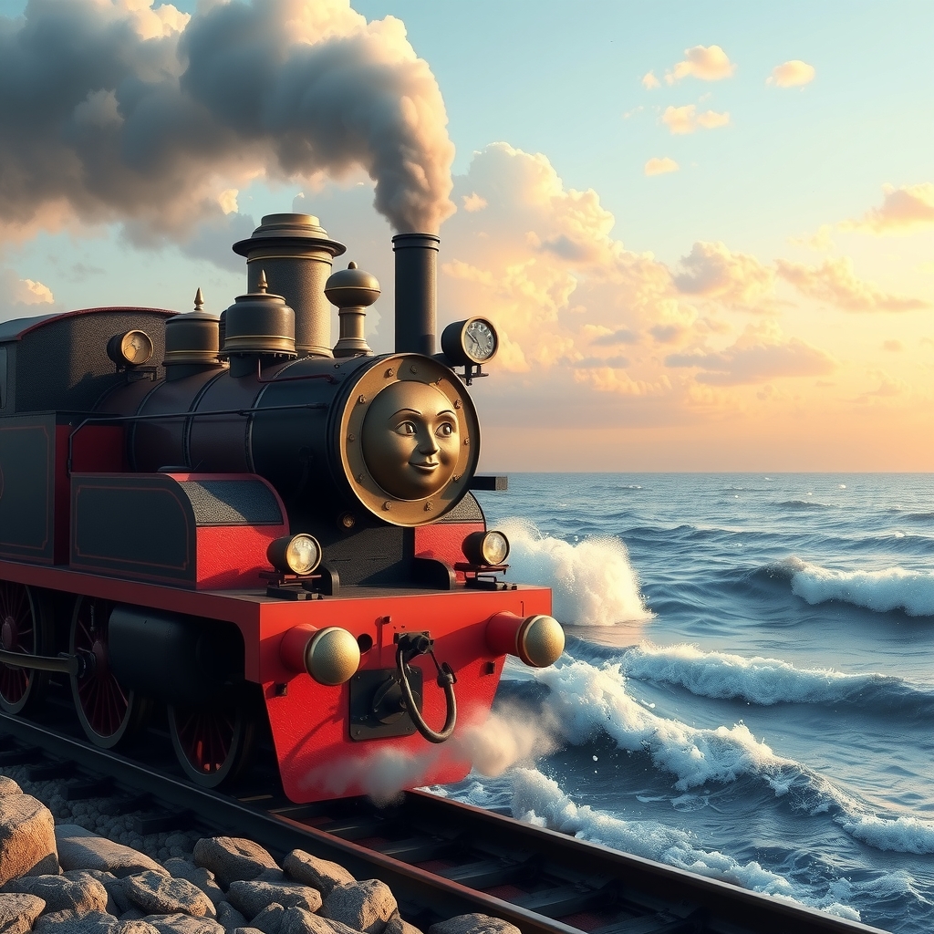 image generation sky sea wind steam locomotive by मुफ्त एआई छवि जनरेटर - बिना लॉगिन के✨ | AIGAZOU