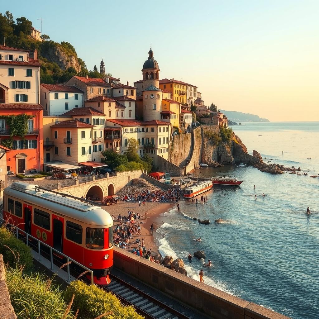 european cities landscapes beaches train voucher by मुफ्त एआई छवि जनरेटर - बिना लॉगिन के✨ | AIGAZOU