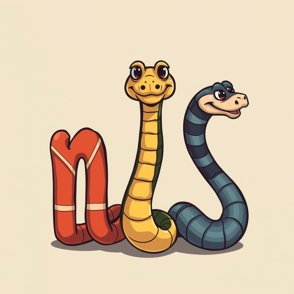 three snakes form the letters n e s in a comical way by मुफ्त एआई छवि जनरेटर - बिना लॉगिन के✨ | AIGAZOU