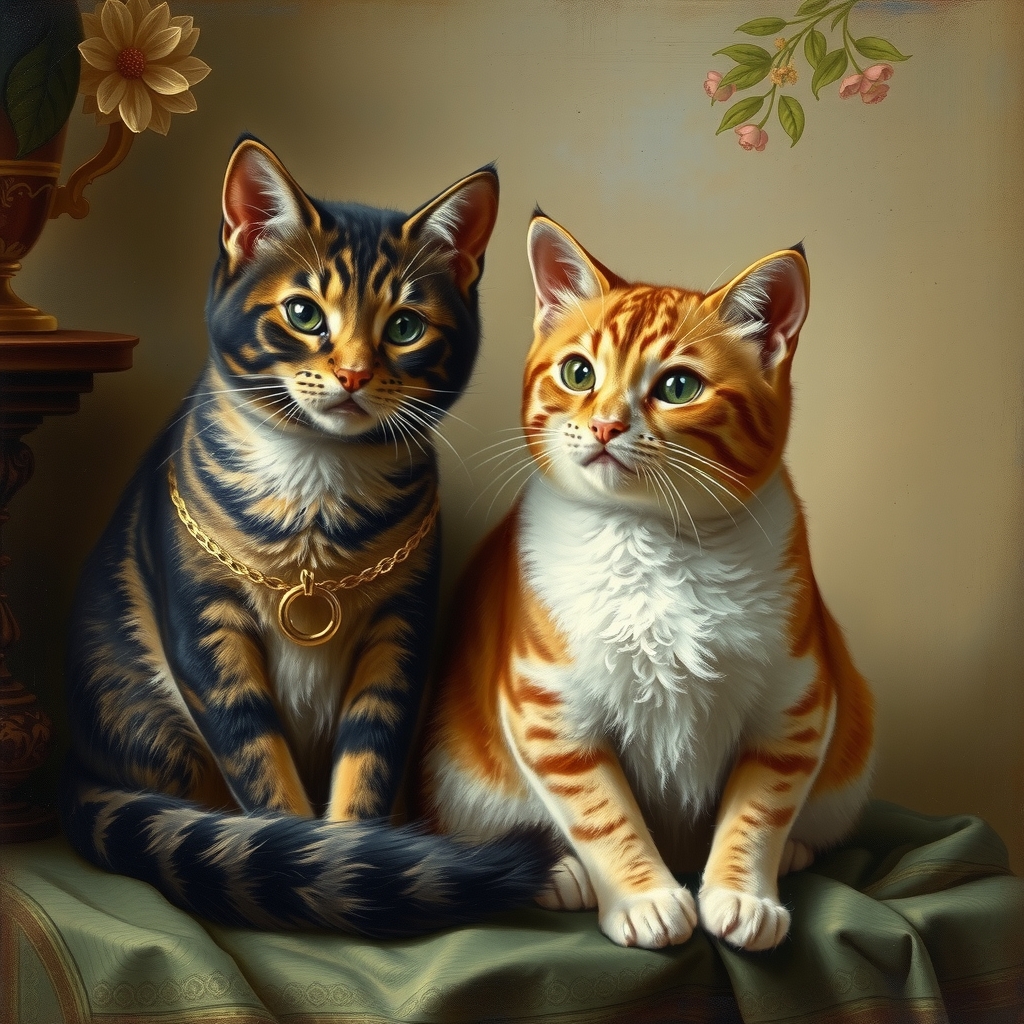 italian painting style 19th century cats by मुफ्त एआई छवि जनरेटर - बिना लॉगिन के✨ | AIGAZOU